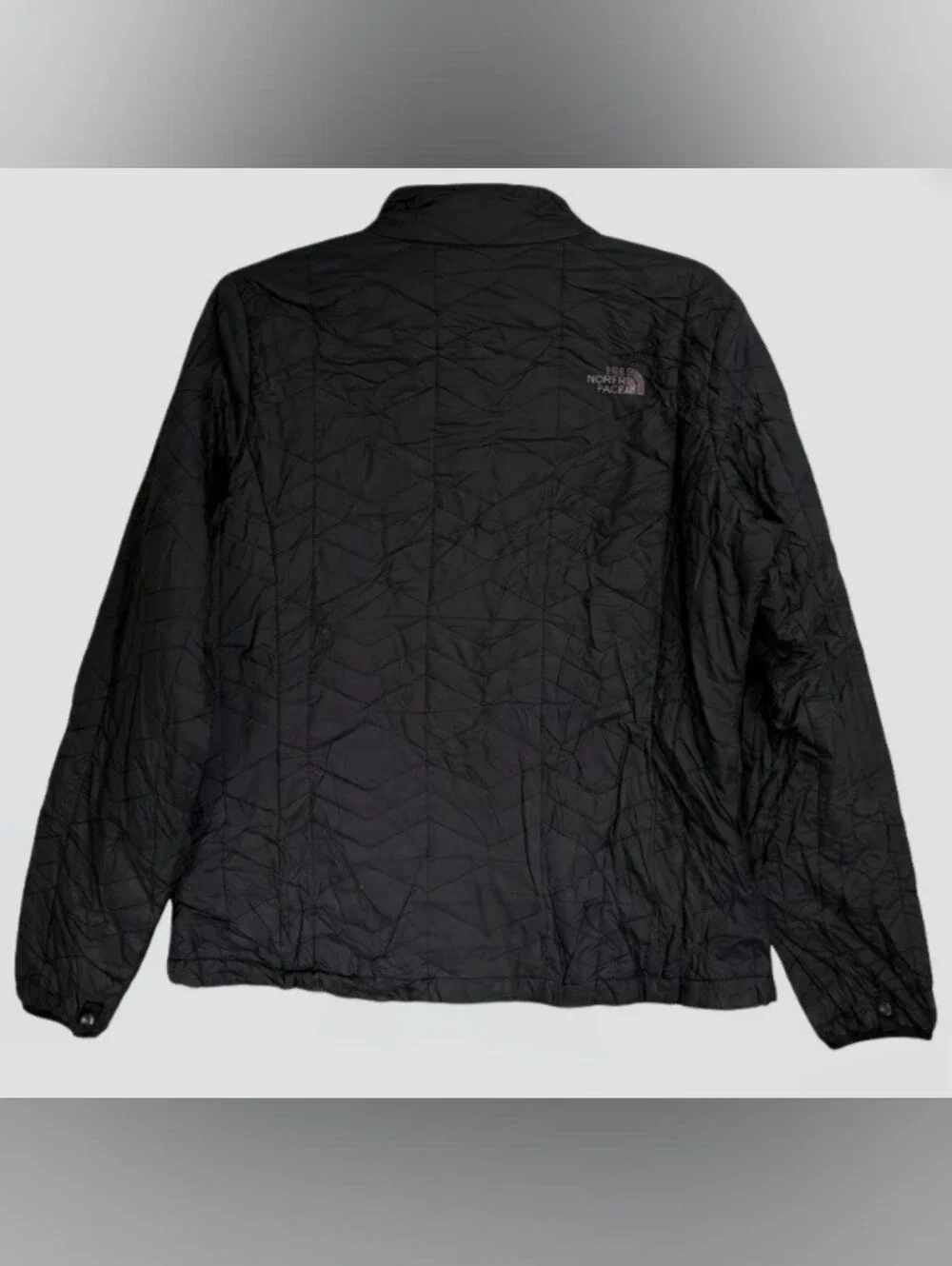 The North Face Mens Black Quilted Full Zip Lightweight Jacket.